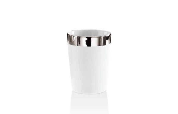 BE 50       Becher - Porzellan weiß / Platin