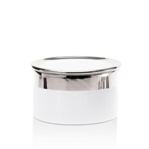 DMD M       Dose mit Deckel mittel - weiß / Platin