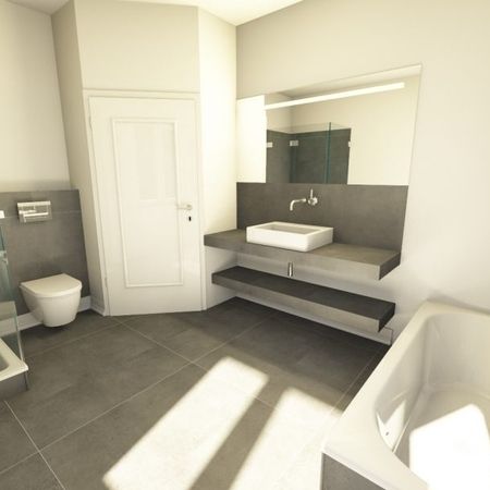 Bad in Alsterdorf - Helles Badezimmer mit modernem Waschbecken-Design